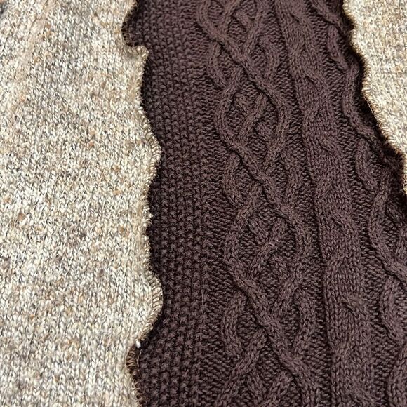 Brown Patchwork A-Line Sweater Handmade Skirt Size Medium - Picture 10 of 14